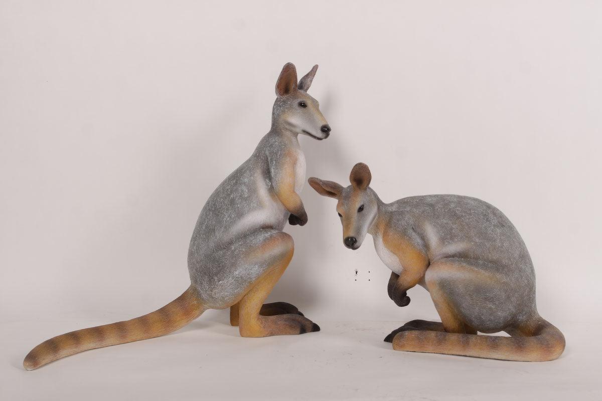 Crouching Wallaby Kangaroo Statue - LM Treasures Prop Rentals 