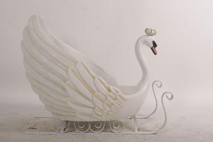 Small Swan Sleigh Statue