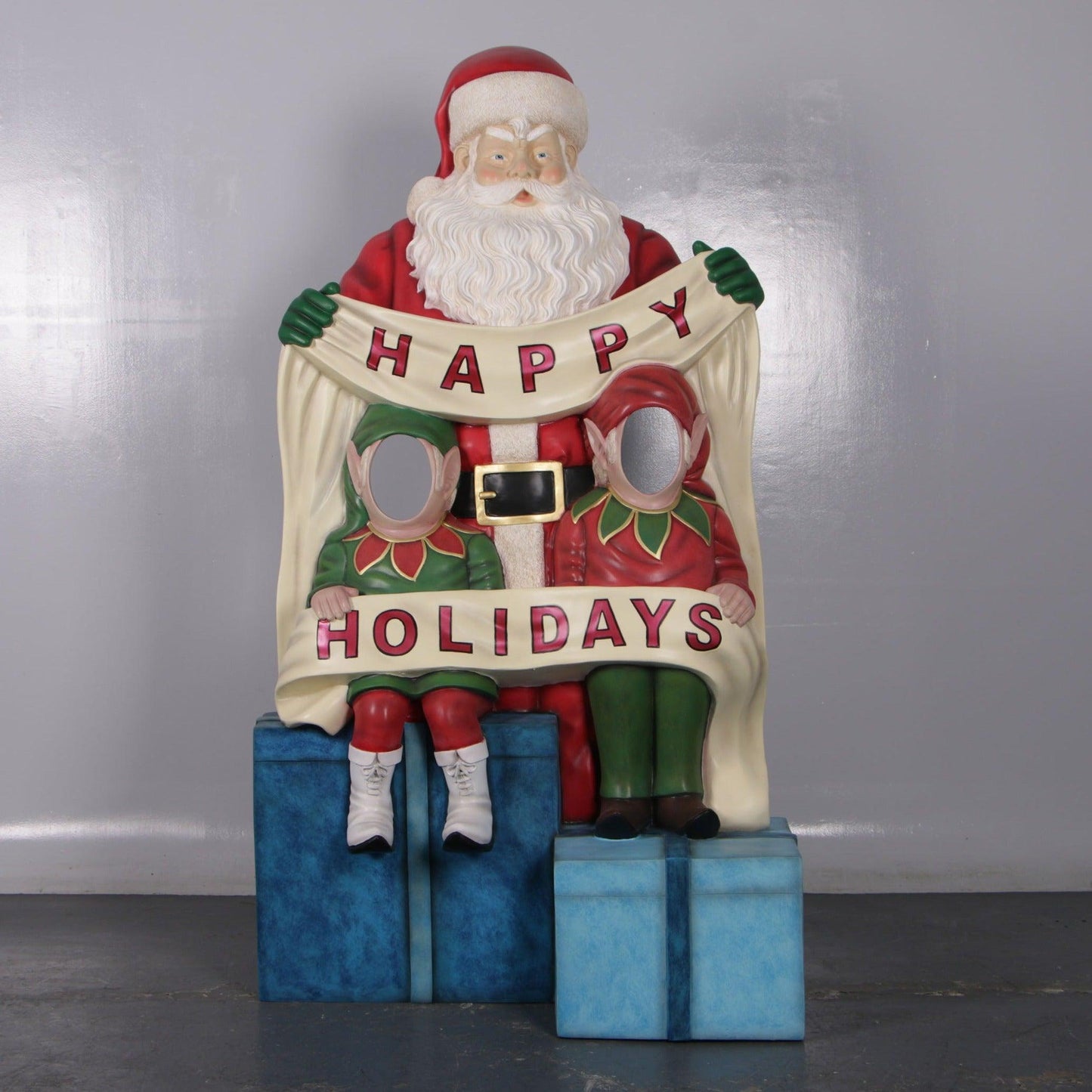 Santa Happy Holidays Photo Op Statue