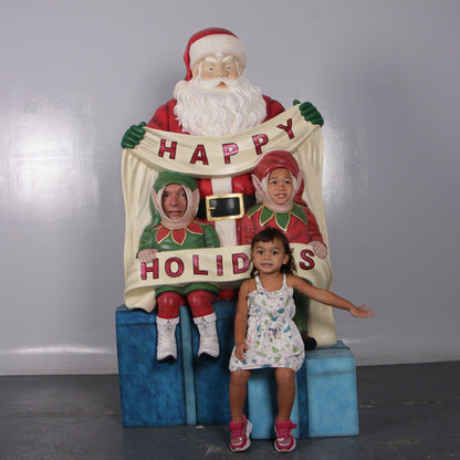 Santa Happy Holidays Photo Op Statue - LM Treasures Prop Rentals 