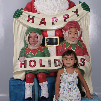 Santa Happy Holidays Photo Op Statue