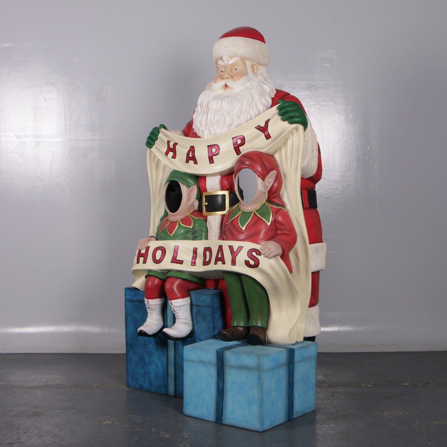 Santa Happy Holidays Photo Op Statue - LM Treasures Prop Rentals 