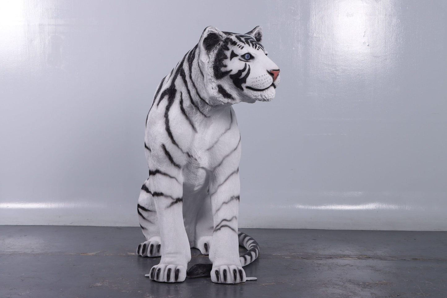 Sitting Siberian Tiger Statue - LM Treasures Prop Rentals 