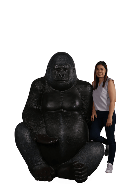Large Silver Back Gorilla Statue - LM Treasures Prop Rentals 