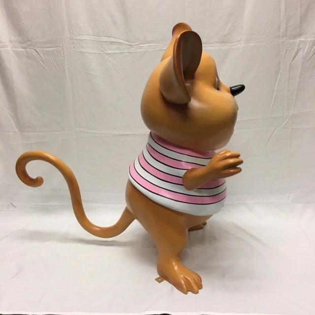 Standing Comic Pink Mouse Life Size Statue