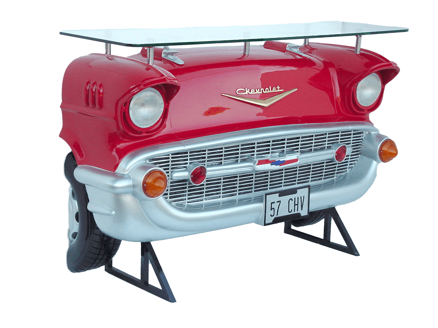 Red Chevy Bar Life Size Statue - LM Treasures Prop Rentals 