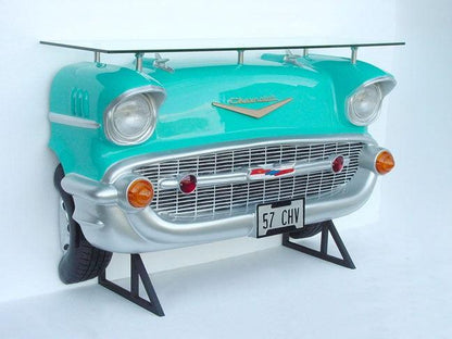 Turquoise Chevy Bar Life Size Statue - LM Treasures Prop Rentals 