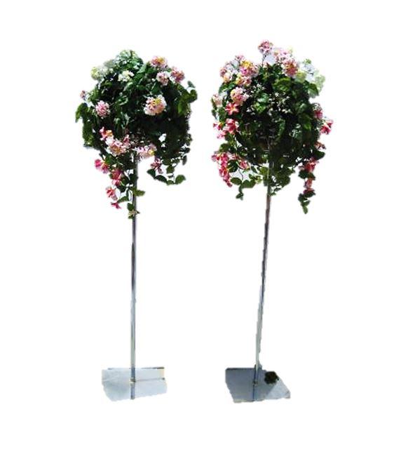 Artificial Flower Pedestal Adjustable Set of 2 Garden Prop Decor - LM Treasures Prop Rentals 
