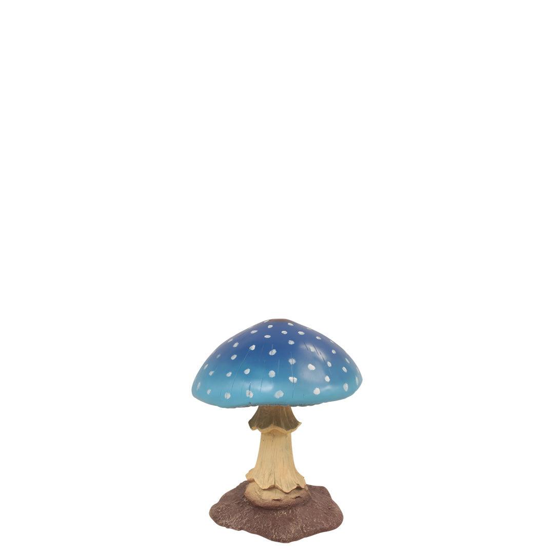 Small Blue Mushroom Statue - LM Treasures Prop Rentals 