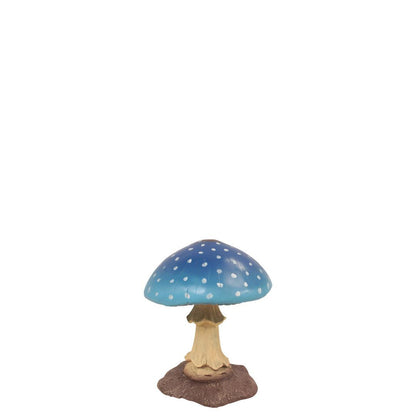 Small Blue Mushroom Statue - LM Treasures Prop Rentals 