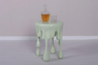 Mint Green Melting Drip Side Table Statue - LM Treasures Prop Rentals 