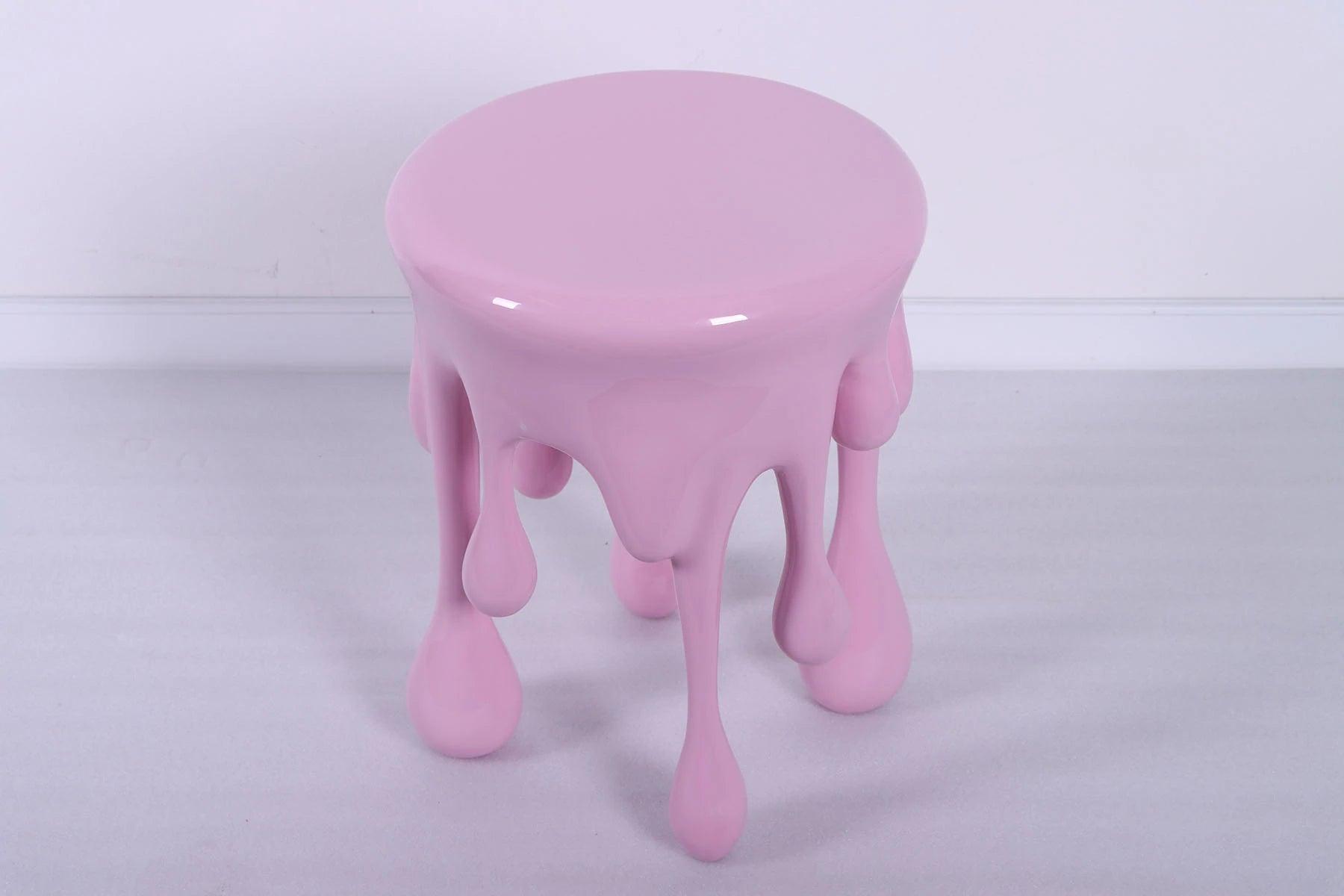 Pink Melting Side Drip Table Statue - LM Treasures Prop Rentals 