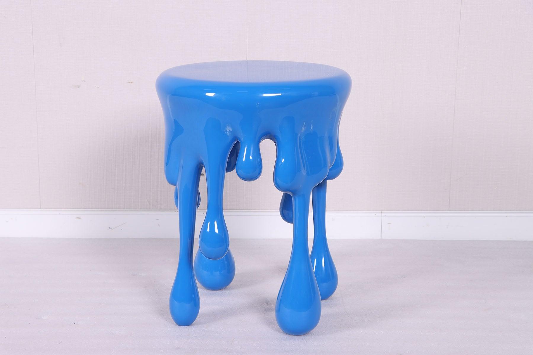 Blue Melting Drip Side Table Statue - LM Treasures Prop Rentals 