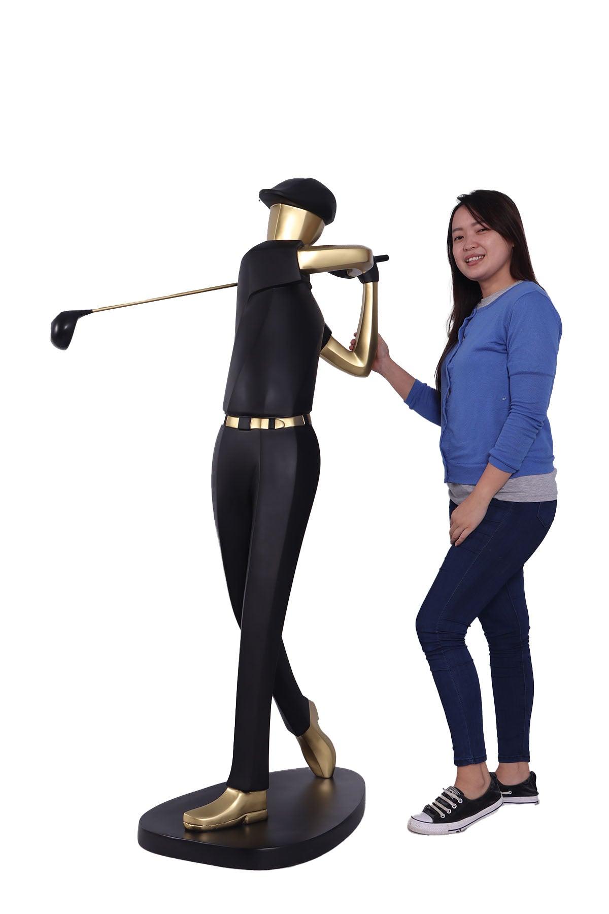 Modern Golfer Life Size Statue