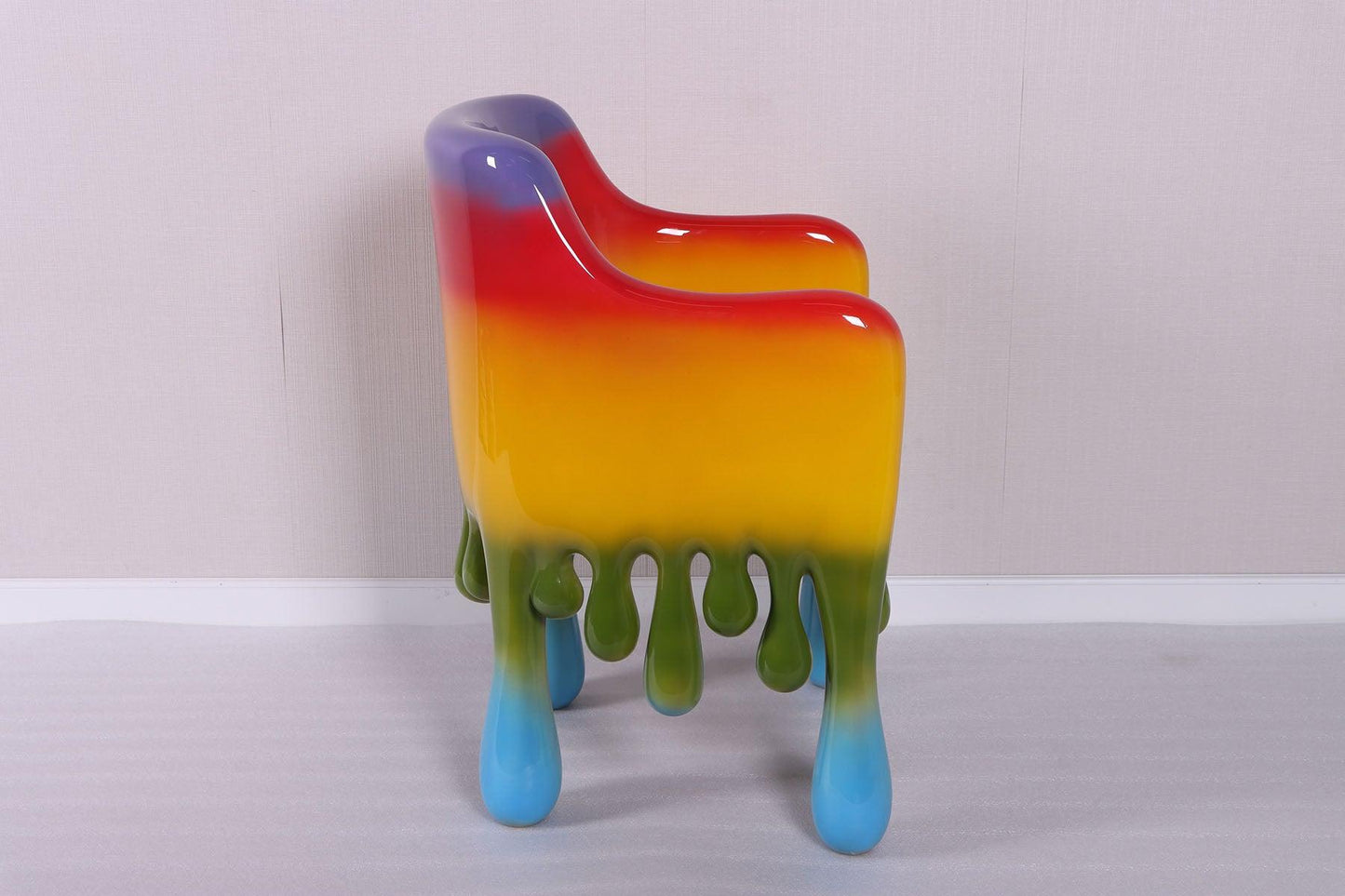 Rainbow Melting Drip Chair Statue - LM Treasures Prop Rentals 