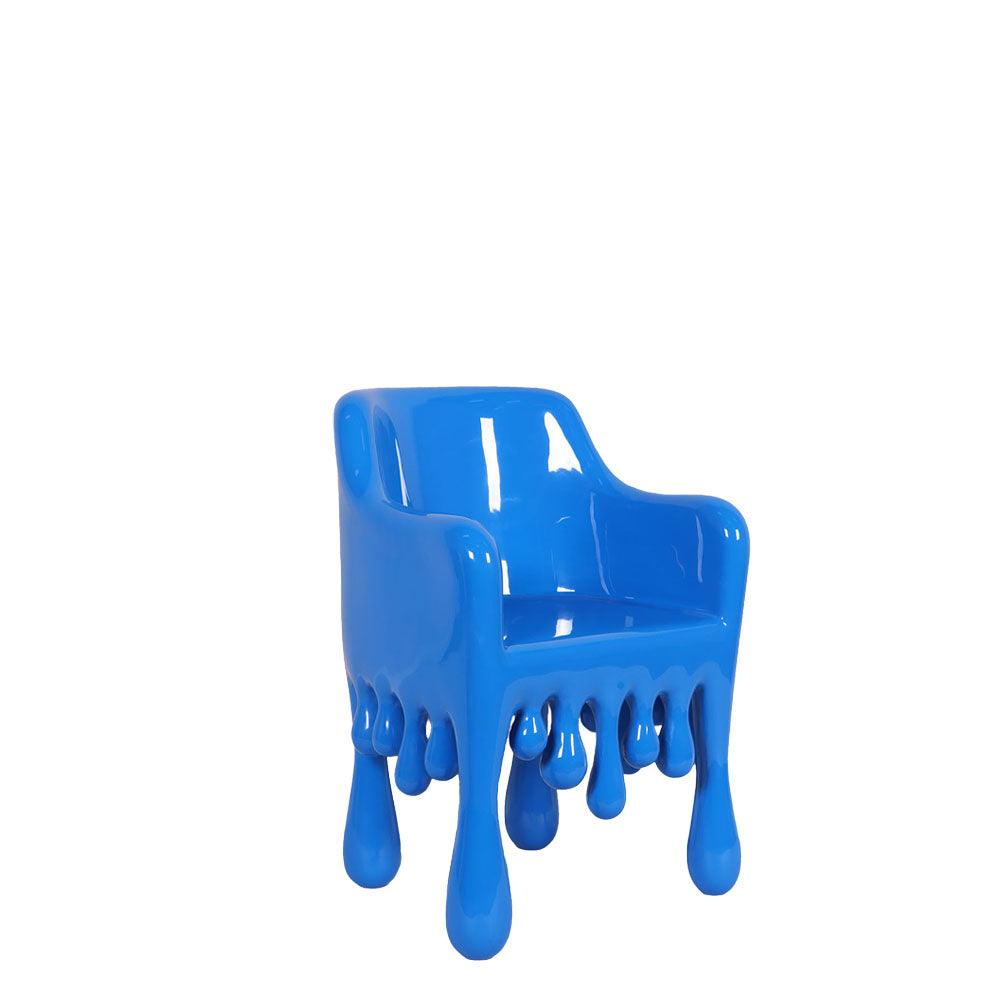 Blue Melting Drip Chair Statue - LM Treasures Prop Rentals 