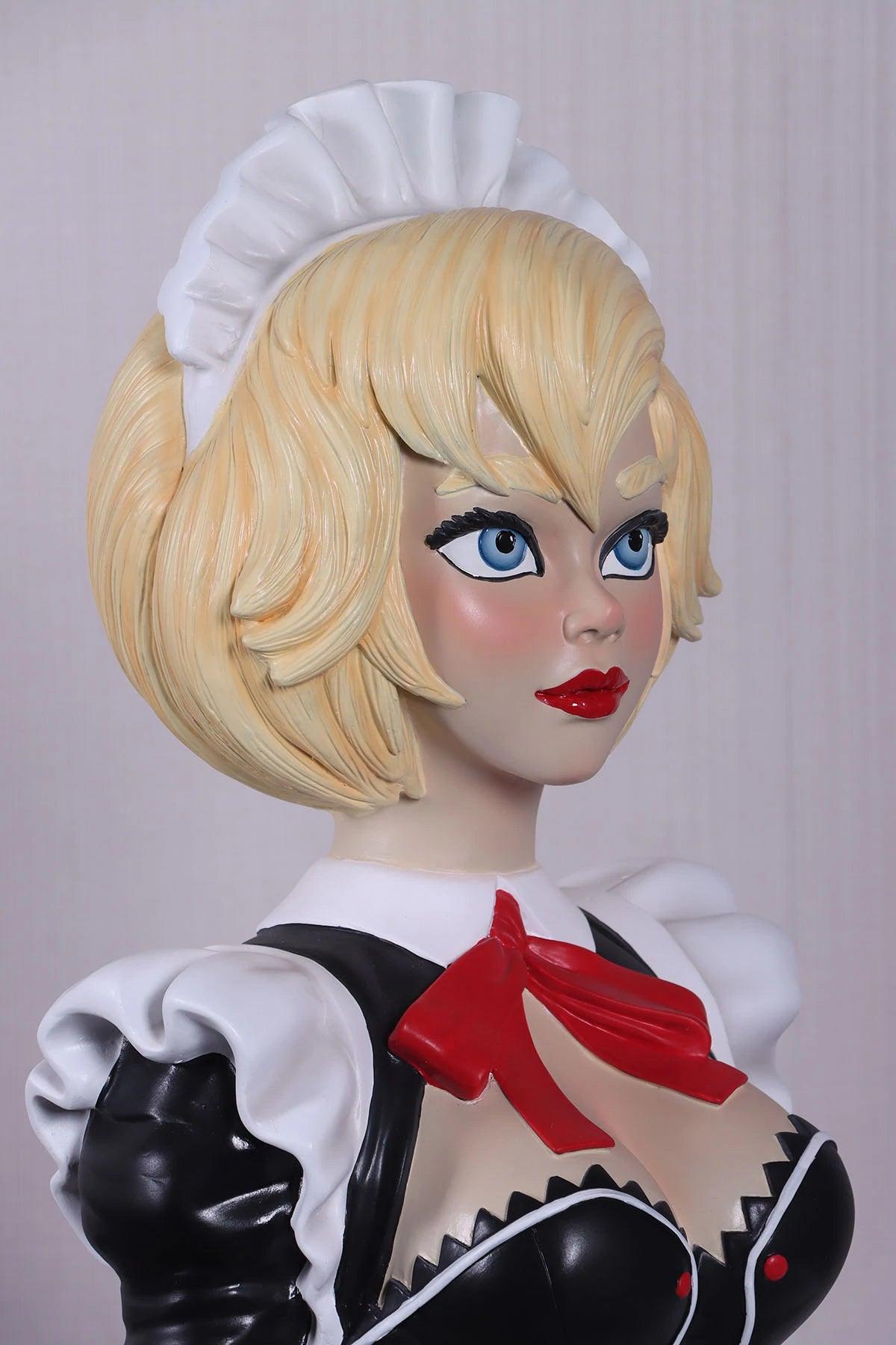 French Maid Anime Life Size Statue - LM Treasures Prop Rentals 