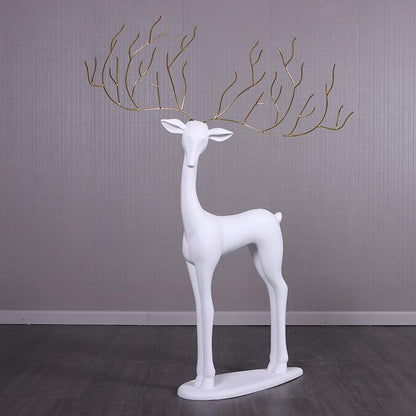 White Reindeer Glam Statue - LM Treasures Prop Rentals 