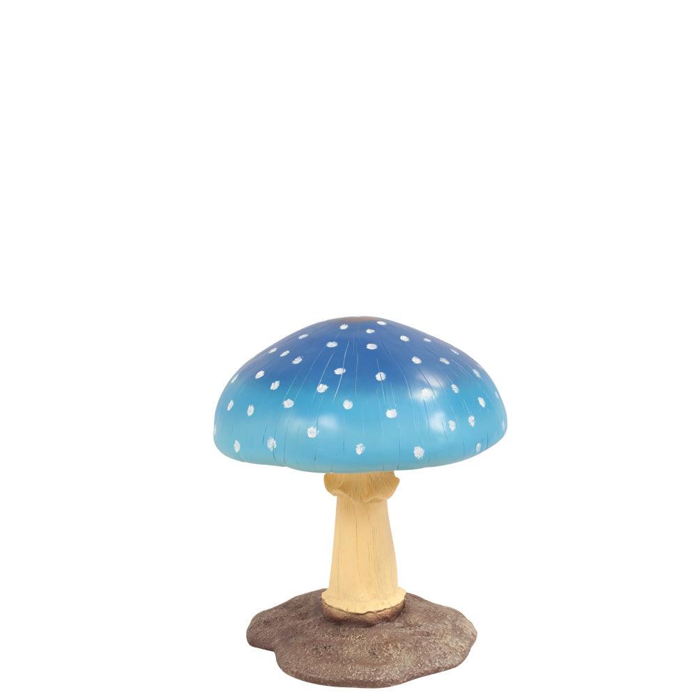 Medium Blue Mushroom Statue - LM Treasures Prop Rentals 