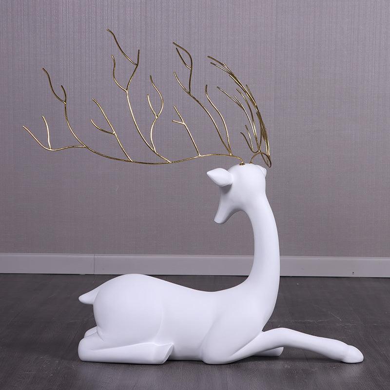White Reindeer Sparkle Statue - LM Treasures Prop Rentals 
