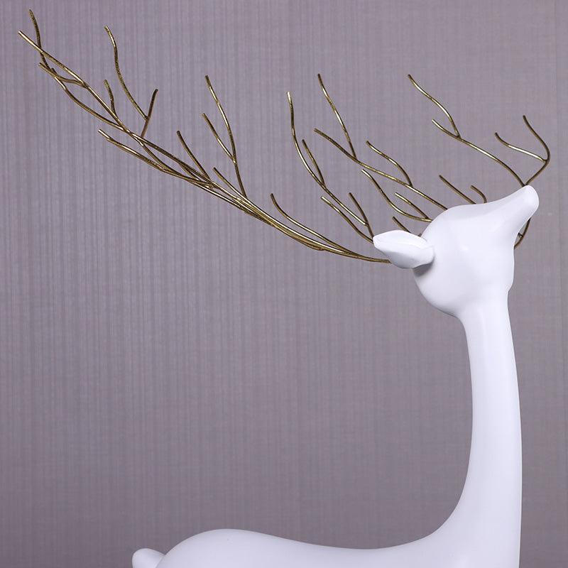 White Reindeer Bling Statue - LM Treasures Prop Rentals 