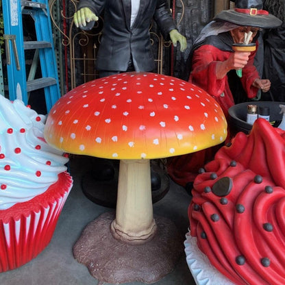 Large Red Mushroom Statue