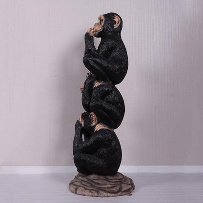 Stacked Three Wise Monkeys Statue - LM Treasures Prop Rentals 