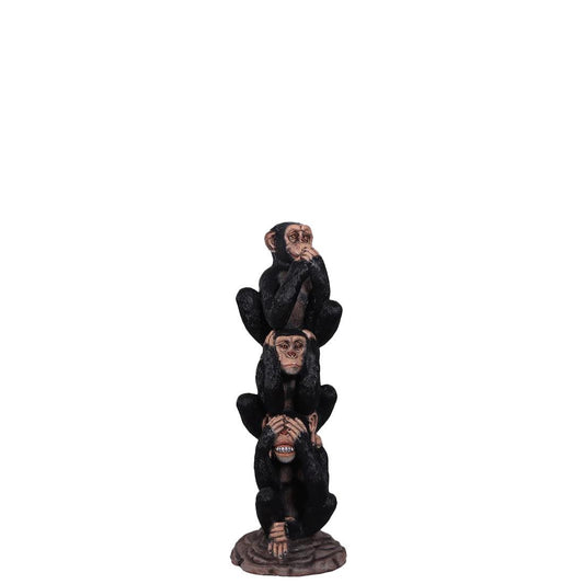 Stacked Three Wise Monkeys Statue - LM Treasures Prop Rentals 
