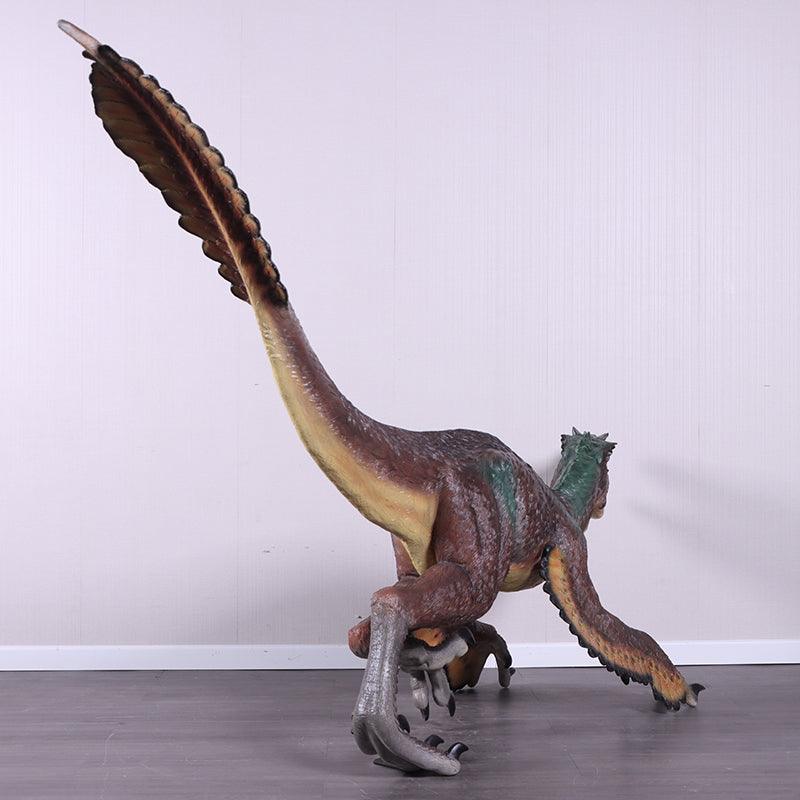 Feathered Velociraptor Dinosaur Statue