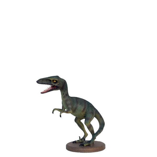 Green Raptor Dinosaur Statue - LM Treasures Prop Rentals 