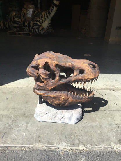 Large T-Rex Skull Statue - LM Treasures Prop Rentals 
