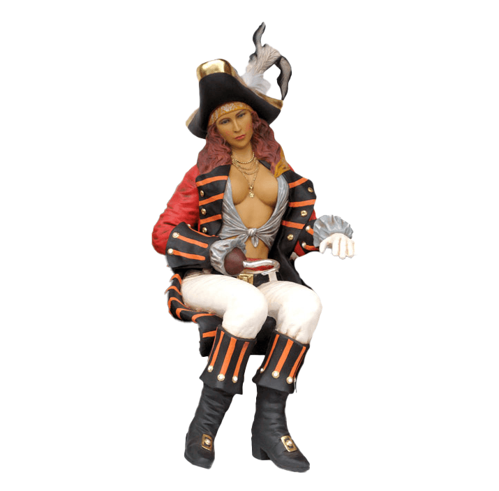 Lady Pirate Sitting Life Size Statue - LM Treasures Prop Rentals 