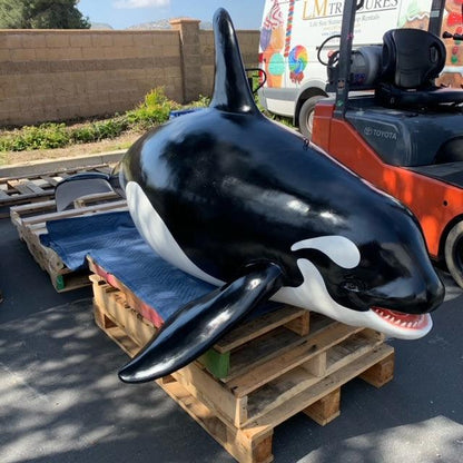 Hanging Baby Orca Whale Statue - LM Treasures Prop Rentals 