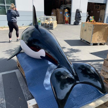 Hanging Baby Orca Whale Statue - LM Treasures Prop Rentals 
