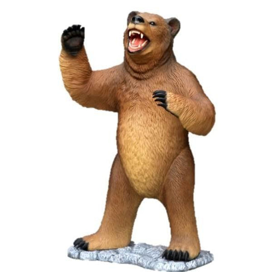 Bear Grizzly Standing Mouth Open Forest Prop Life Size Decor Resin Statue - LM Treasures Prop Rentals 