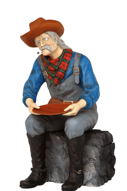 Gold Panner Sitting Western Life Size Statue