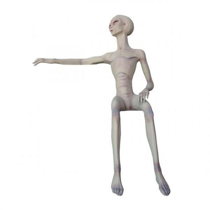 Alien Sitting No Bench Life Size Statue