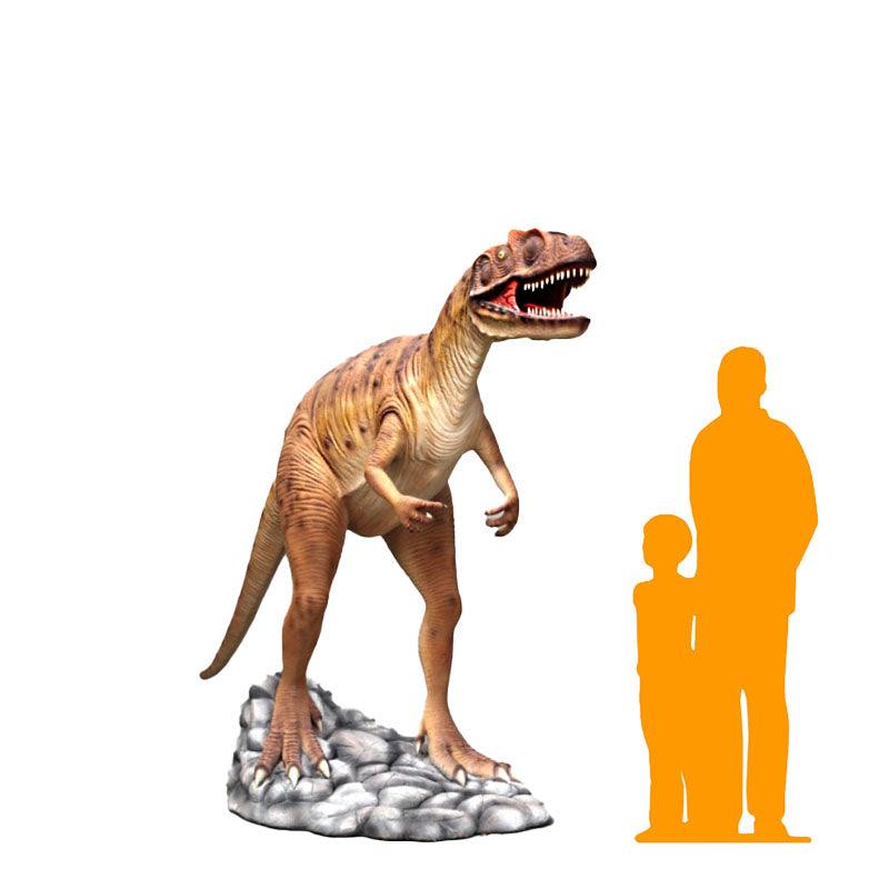 Orange Allosaurus Dinosaur Life Size Statue - LM Treasures Prop Rentals 