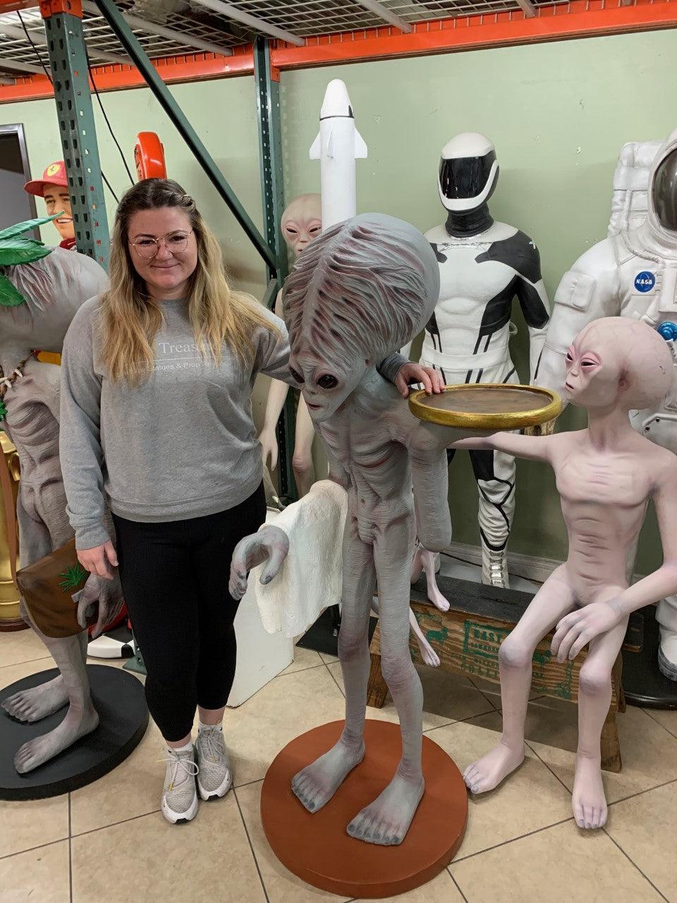 Huge Brain Alien Butler Life Size Statue - LM Treasures Prop Rentals 