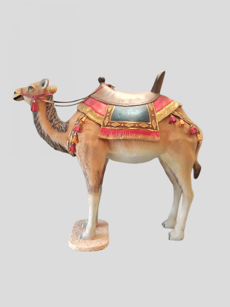 Camel With Saddle Life Size Nativity Statue - LM Treasures Prop Rentals 