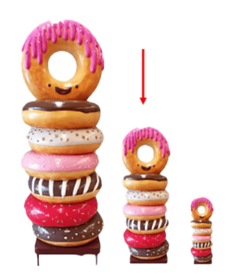 Medium Stacked Donuts Statue - LM Treasures Prop Rentals 