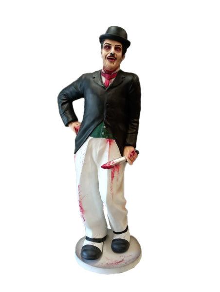 Scary Chaplin Clown Life Size Statue