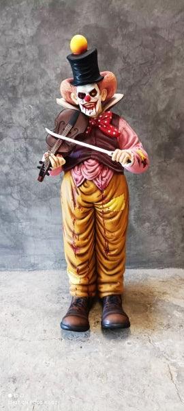 Scary Clown Playing Violin Life Size Statue
