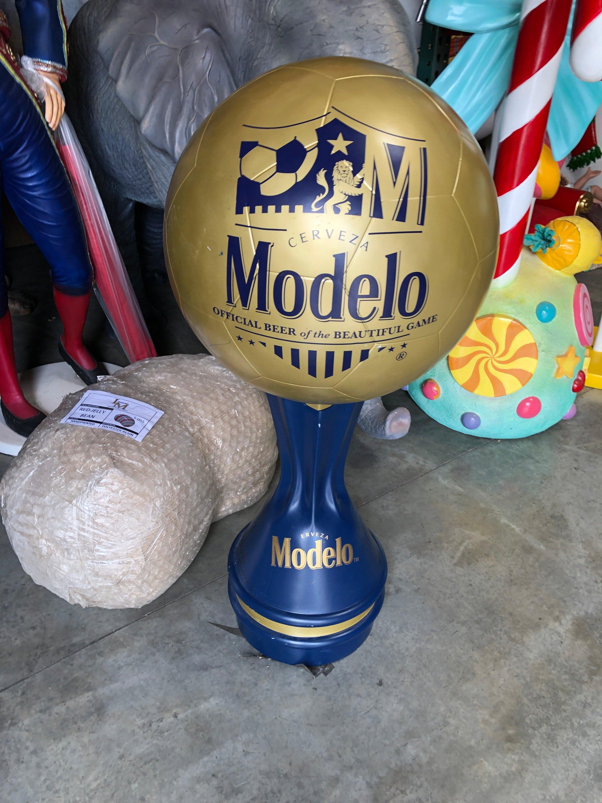 Modelo Soccer Ball Life Size Statue - LM Treasures Prop Rentals 