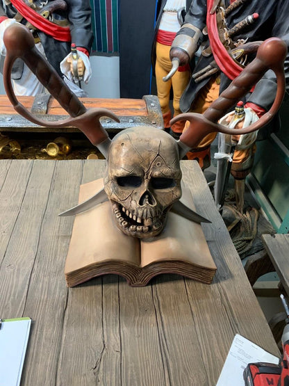 Magic Skull Book Mythical Prop Resin Decor - LM Treasures Prop Rentals 