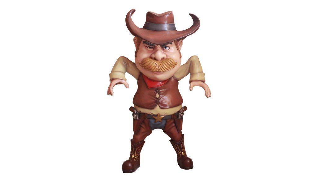 Cowboy Comic Life Size Cowboy Prop Decor Resin Statue - LM Treasures Prop Rentals 