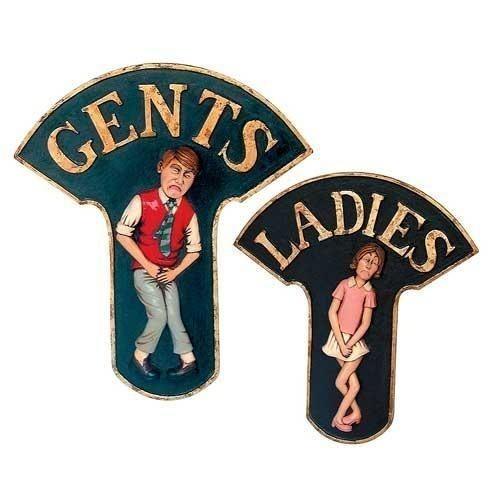 Restroom Sign Ladies and Gents - LM Treasures Prop Rentals 