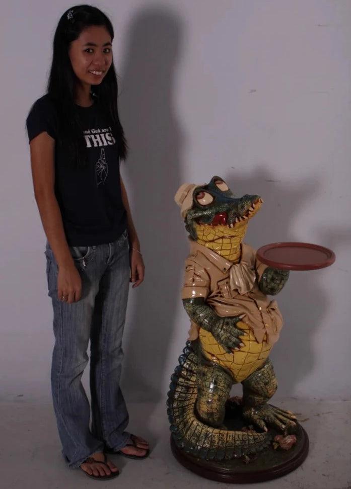 Crocodile Butler Statue - LM Treasures Prop Rentals 