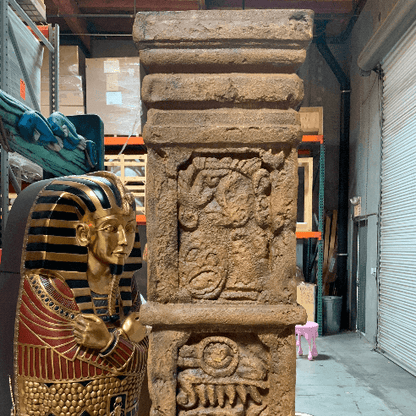 Aztec Column Statue - LM Treasures Prop Rentals 