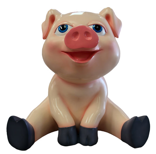 Comic Pig Baby Sitting  Display Resin Prop Decor Statue - LM Treasures Prop Rentals 
